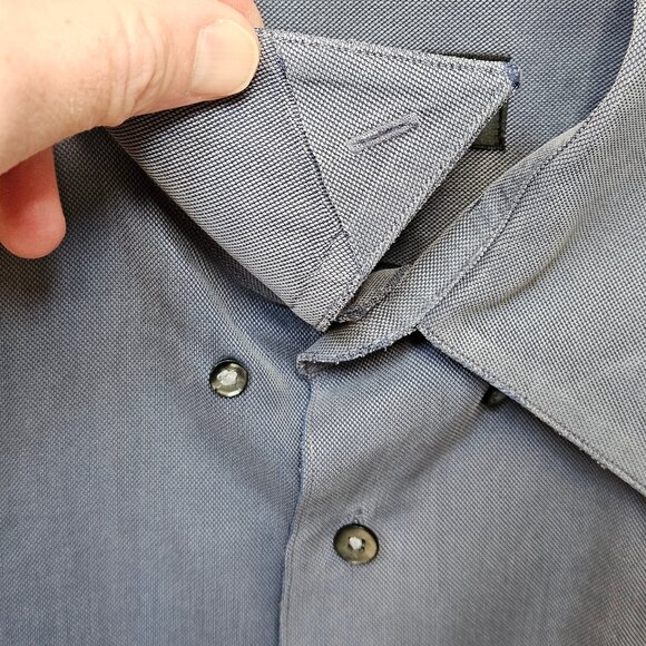 Roberto Villini Men's Dress Shirt, Gray/Blue, Sz XL - Picture 4 of 11